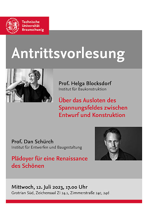 Antrittsvorlesungen von Prof. Dipl.-Ing. Helga Blocksdorf und Prof. Dan Schürch 